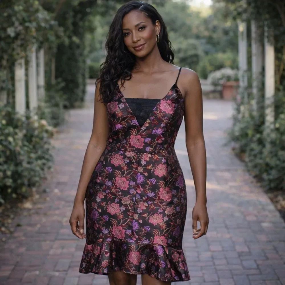 NWT Forest Lily Floral Brocade Party Dress